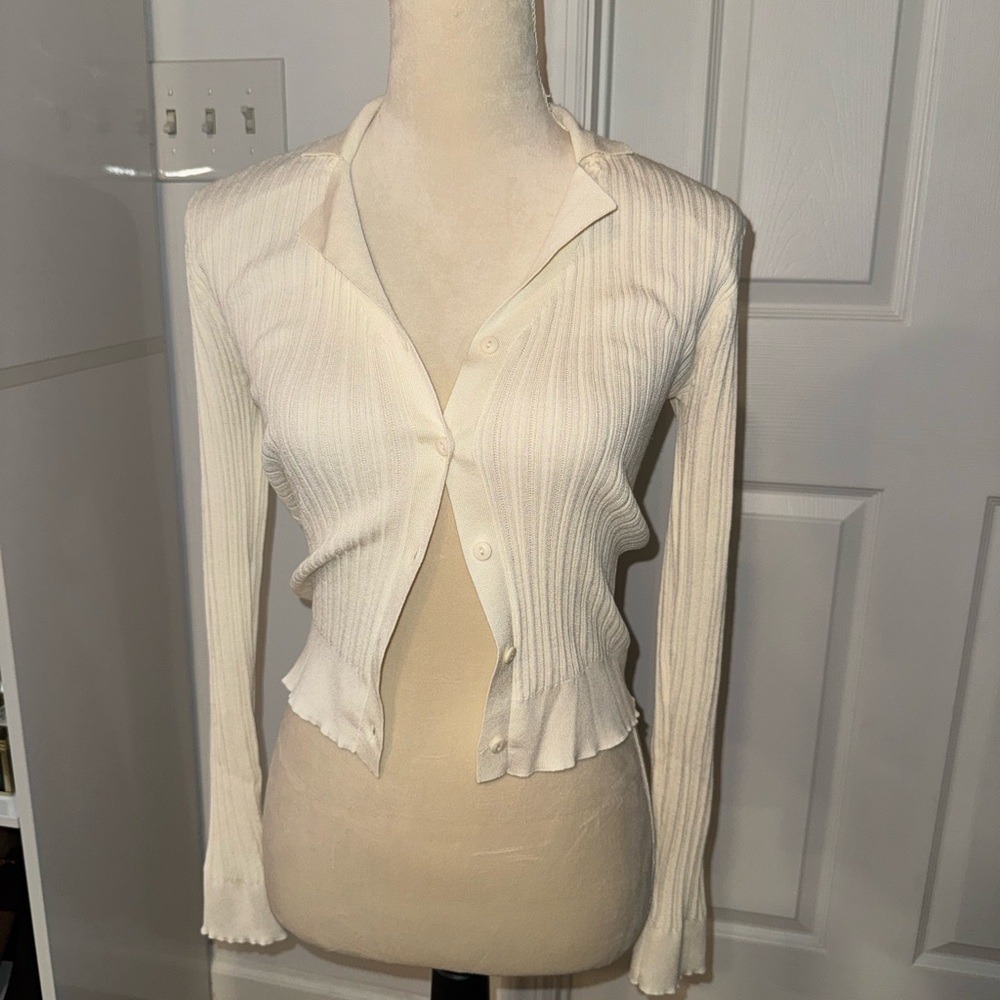 Elegant Cream Button-Up Women's Top